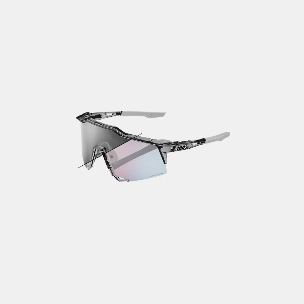100% Speedcraft Sunglasses - Polished Translucent Grey (Rose Gold Photochromic Lens)