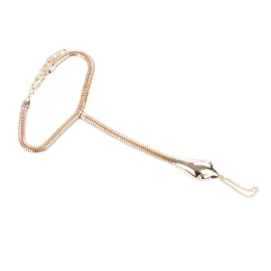 18K Gold-Plated Snake Chain Ankle-To-Ring Anklet