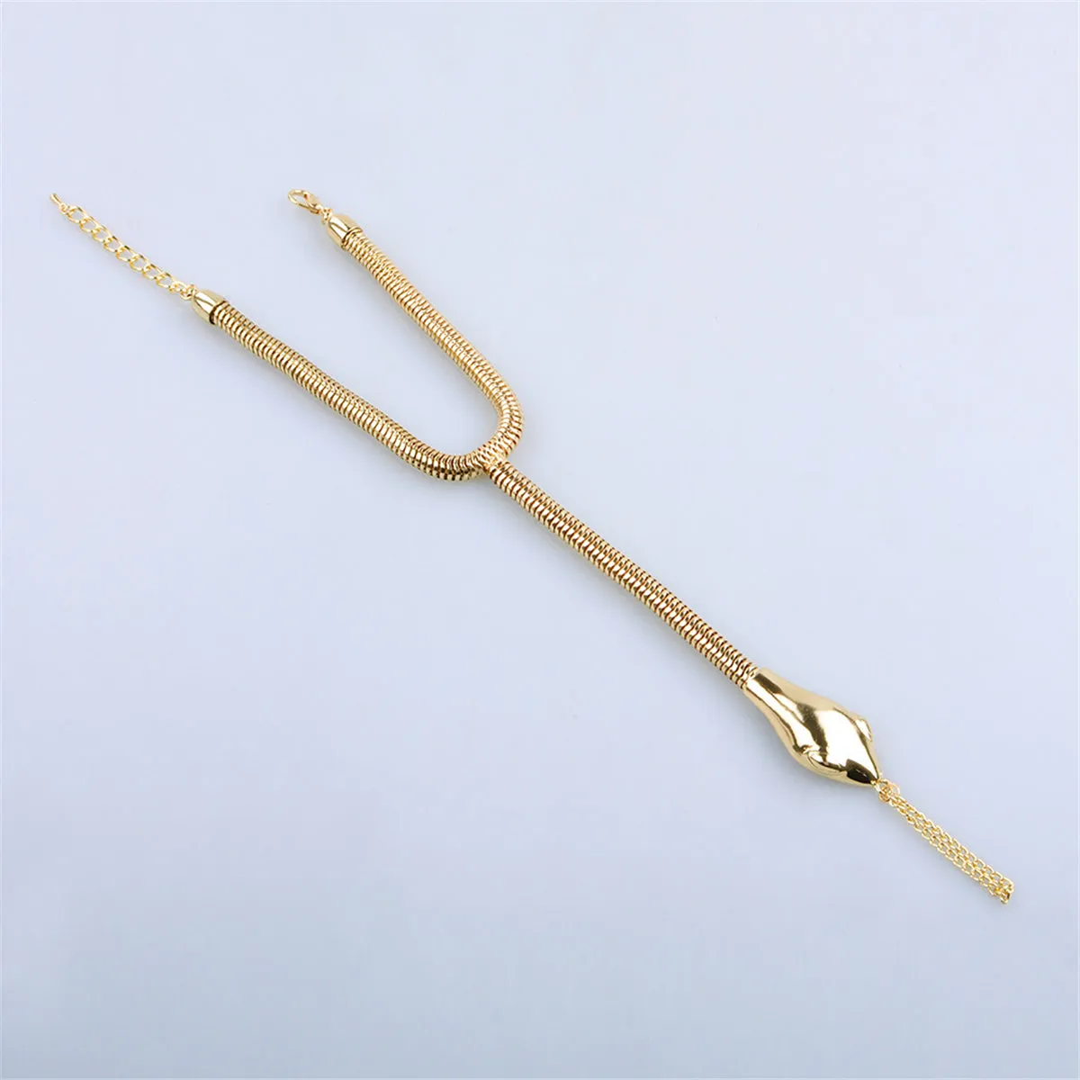 18K Gold-Plated Snake Chain Ankle-To-Ring Anklet