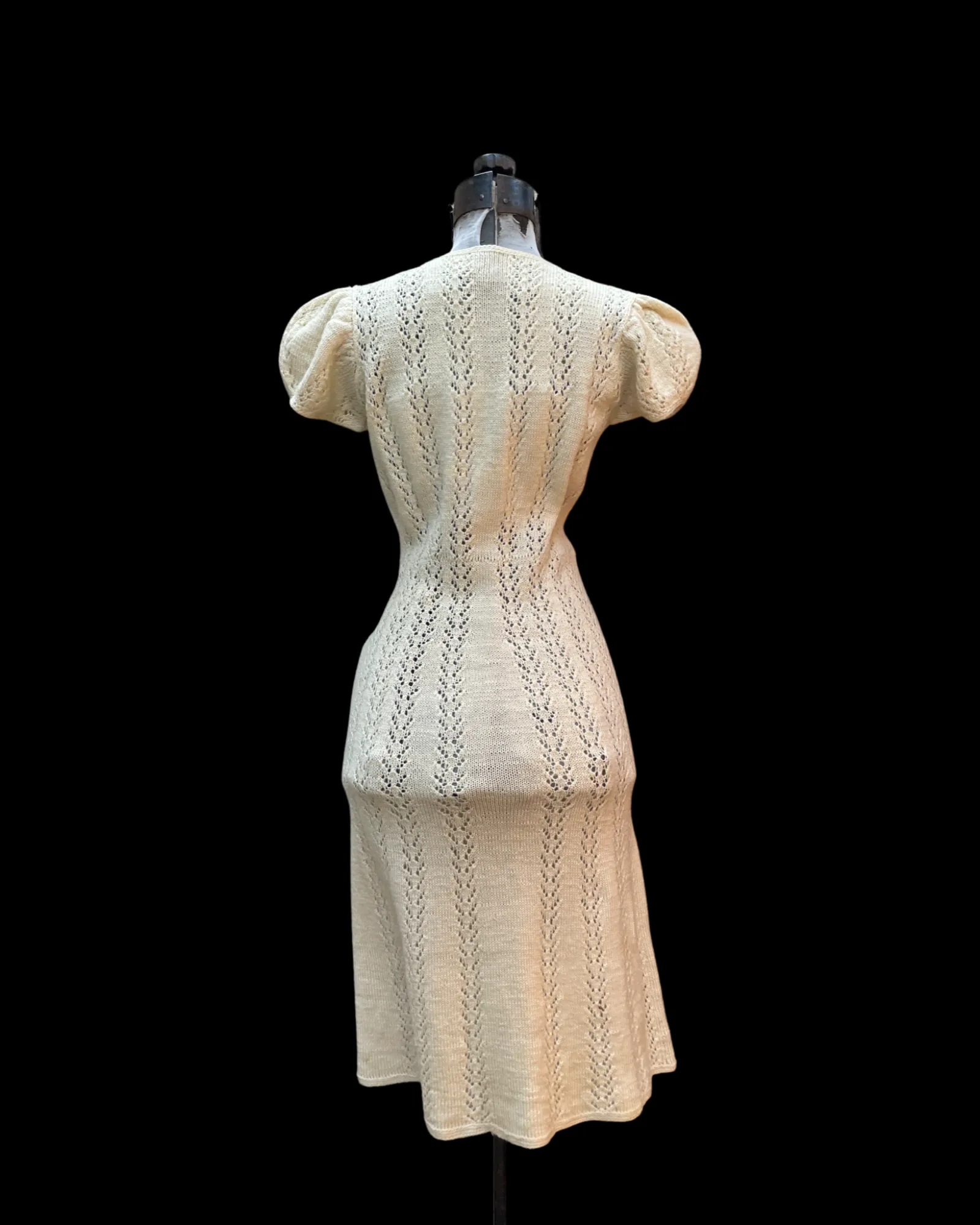 1930s Knit Puff Sleee Dress