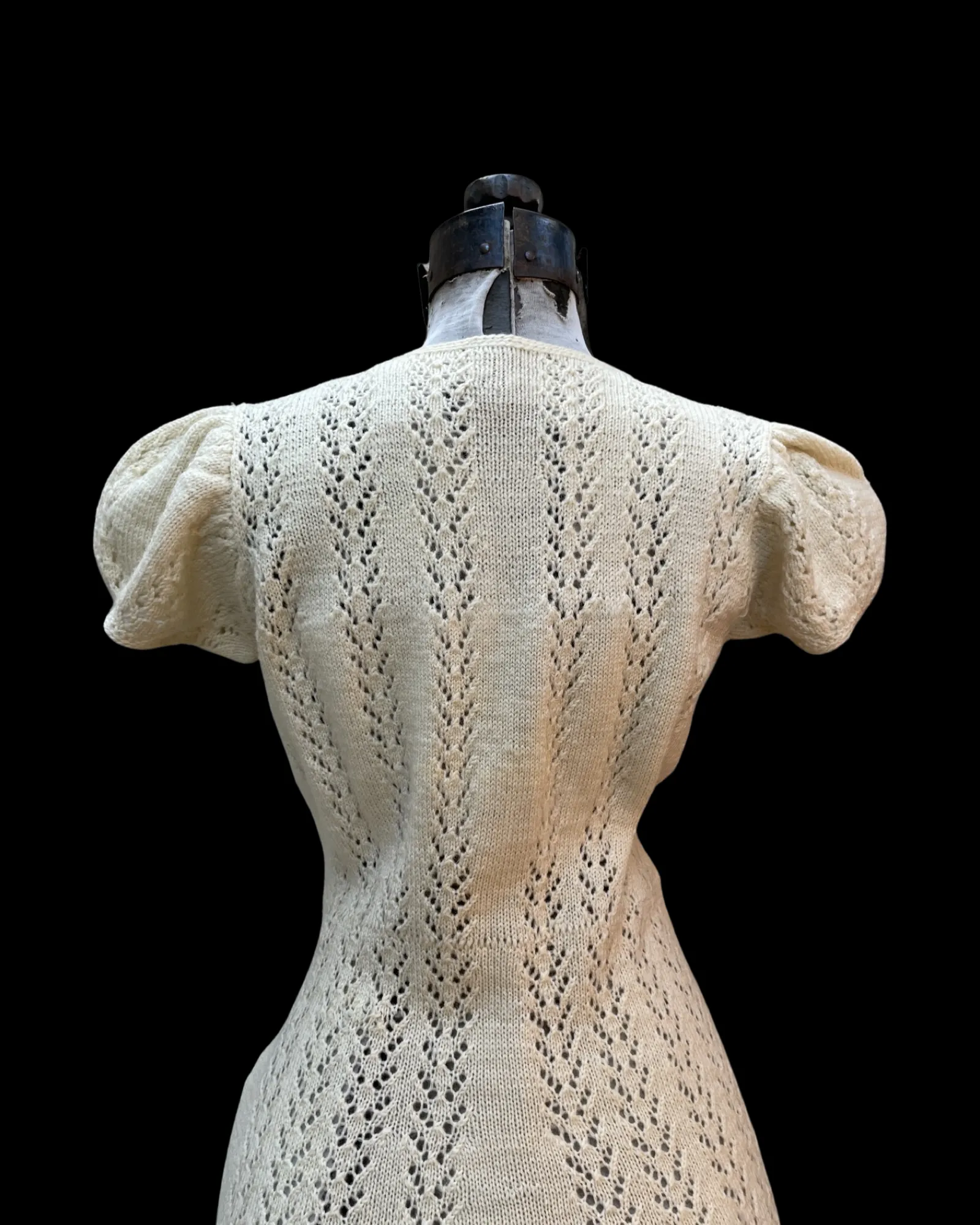 1930s Knit Puff Sleee Dress