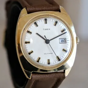 1971 TIMEX Self-Wind Calendar Watch Cal. M32 Automatic Vintage Wristwatch Water Resistant