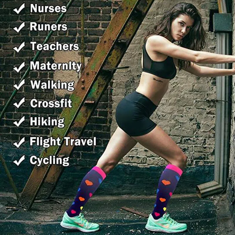 2-Pairs Fashion Cute Compression Socks 20-25 mmHg for Man and Woman | ACTINPUT