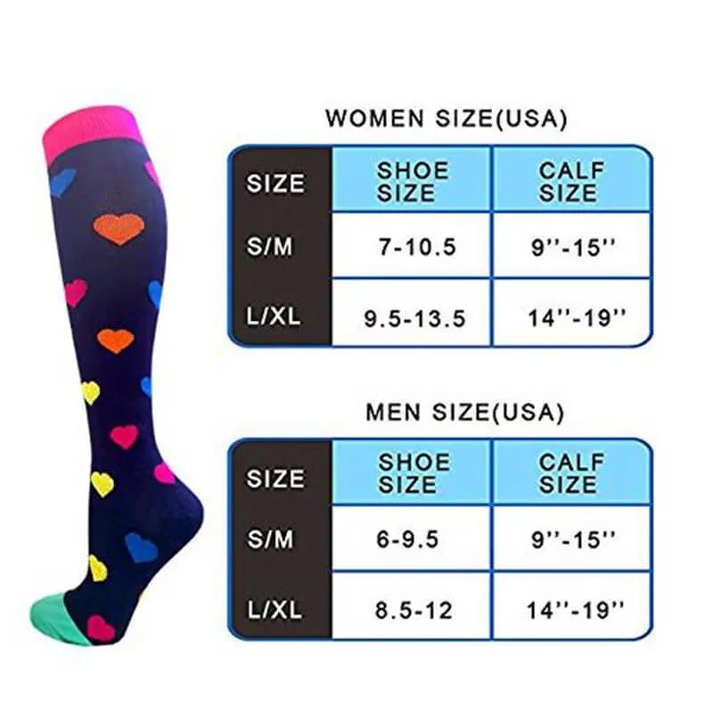 2-Pairs Fashion Cute Compression Socks 20-25 mmHg for Man and Woman | ACTINPUT