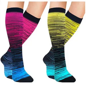 2-Pairs Striped Compression Socks 20-25 mmHG For Man and Woman | ACTINPUT