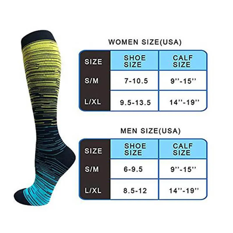 2-Pairs Striped Compression Socks 20-25 mmHG For Man and Woman | ACTINPUT