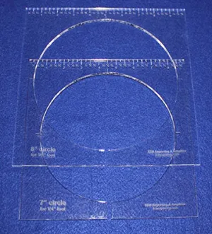 2 Piece Inside Circle Set 7" & 8" W/rulers ~1/4" Thick - Long Arm- For 1/4" Foot