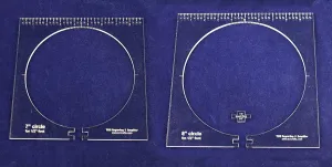 2 Piece Inside Circle Set B--7" & 8" W/rulers ~1/4" Thick - Long Arm- For 1/2" Foot