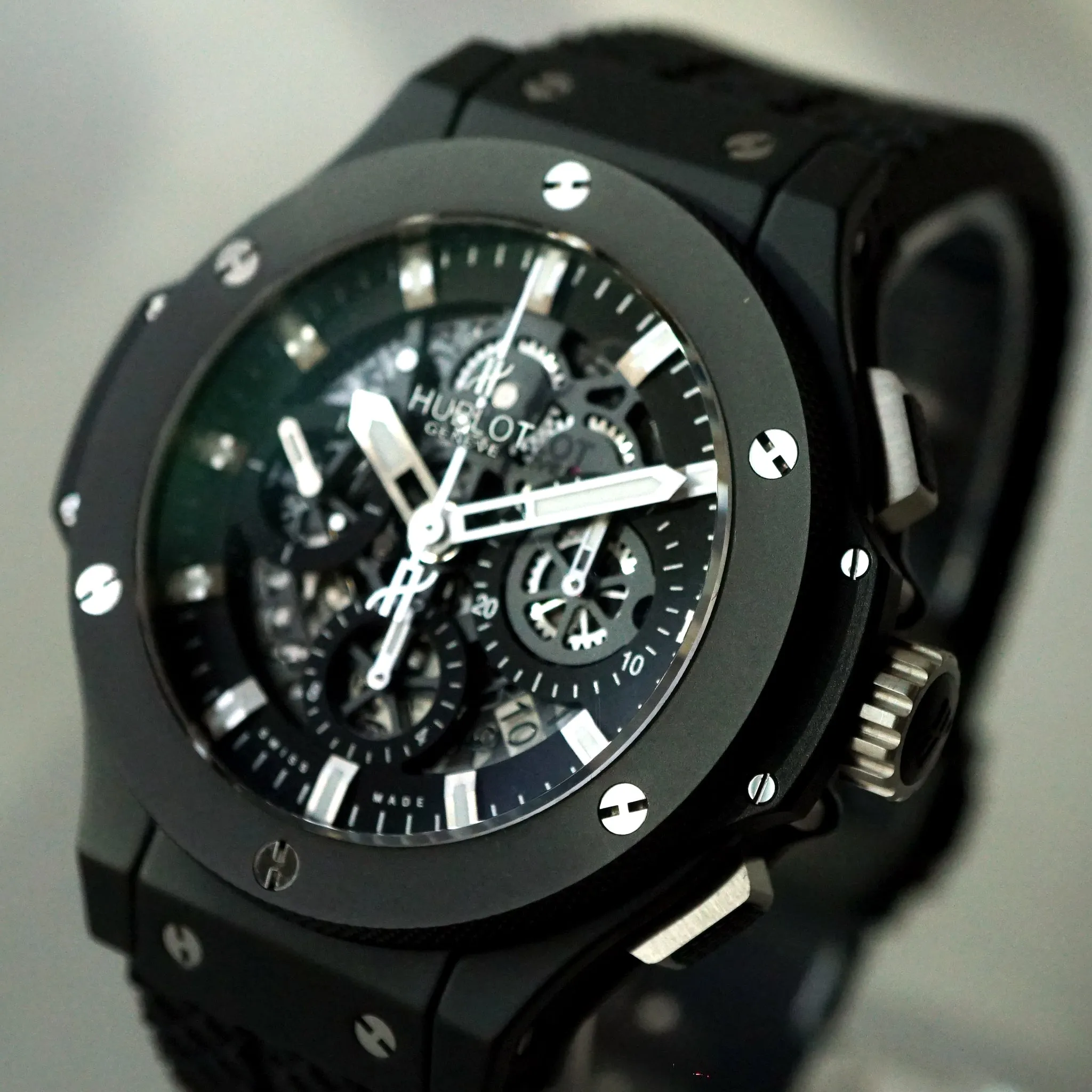 2011 HUBLOT 311.CI.1170.GR BIG BANG AERO BANG BLACK MAGIC CERAMIC SKELETON 2018 SERVICED