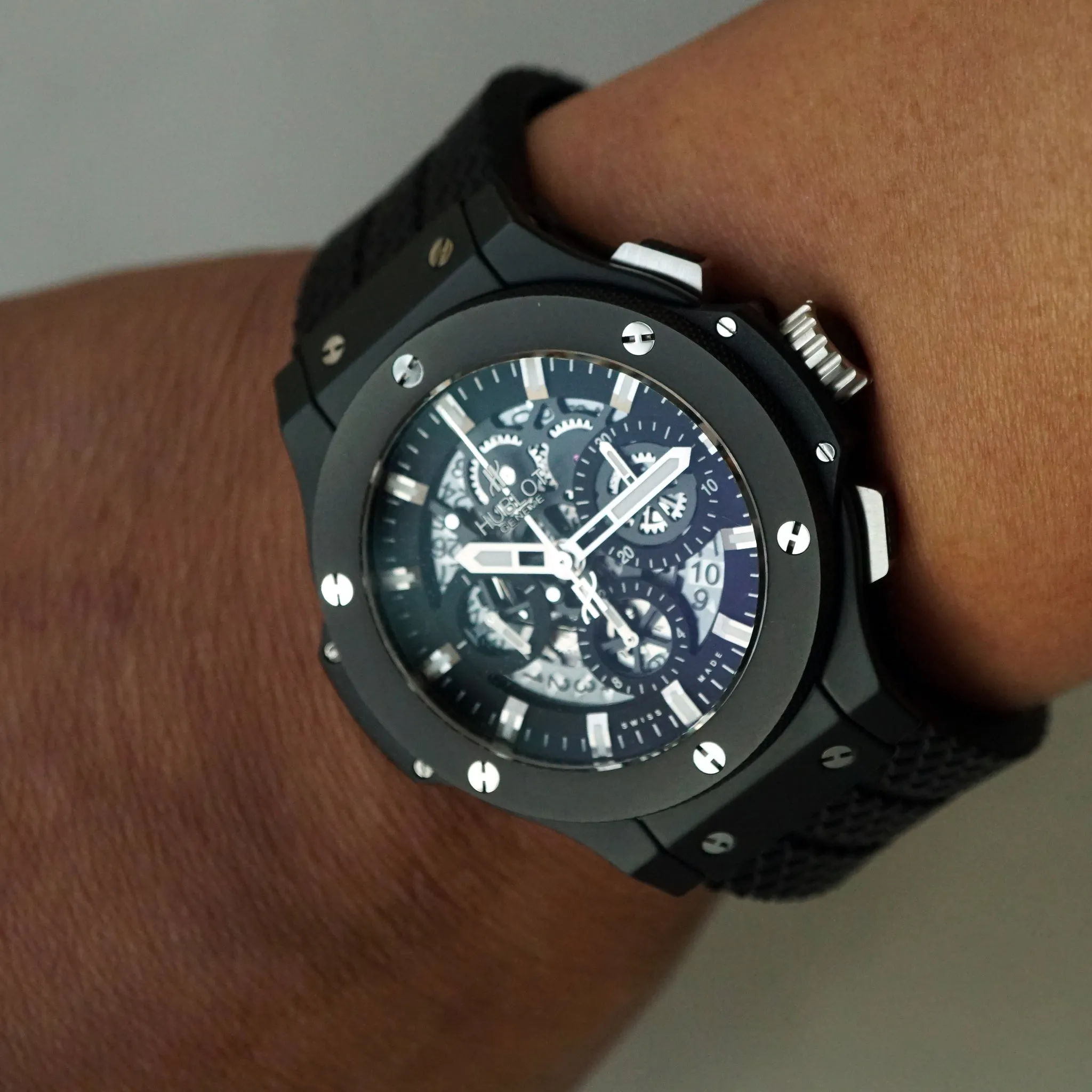 2011 HUBLOT 311.CI.1170.GR BIG BANG AERO BANG BLACK MAGIC CERAMIC SKELETON 2018 SERVICED