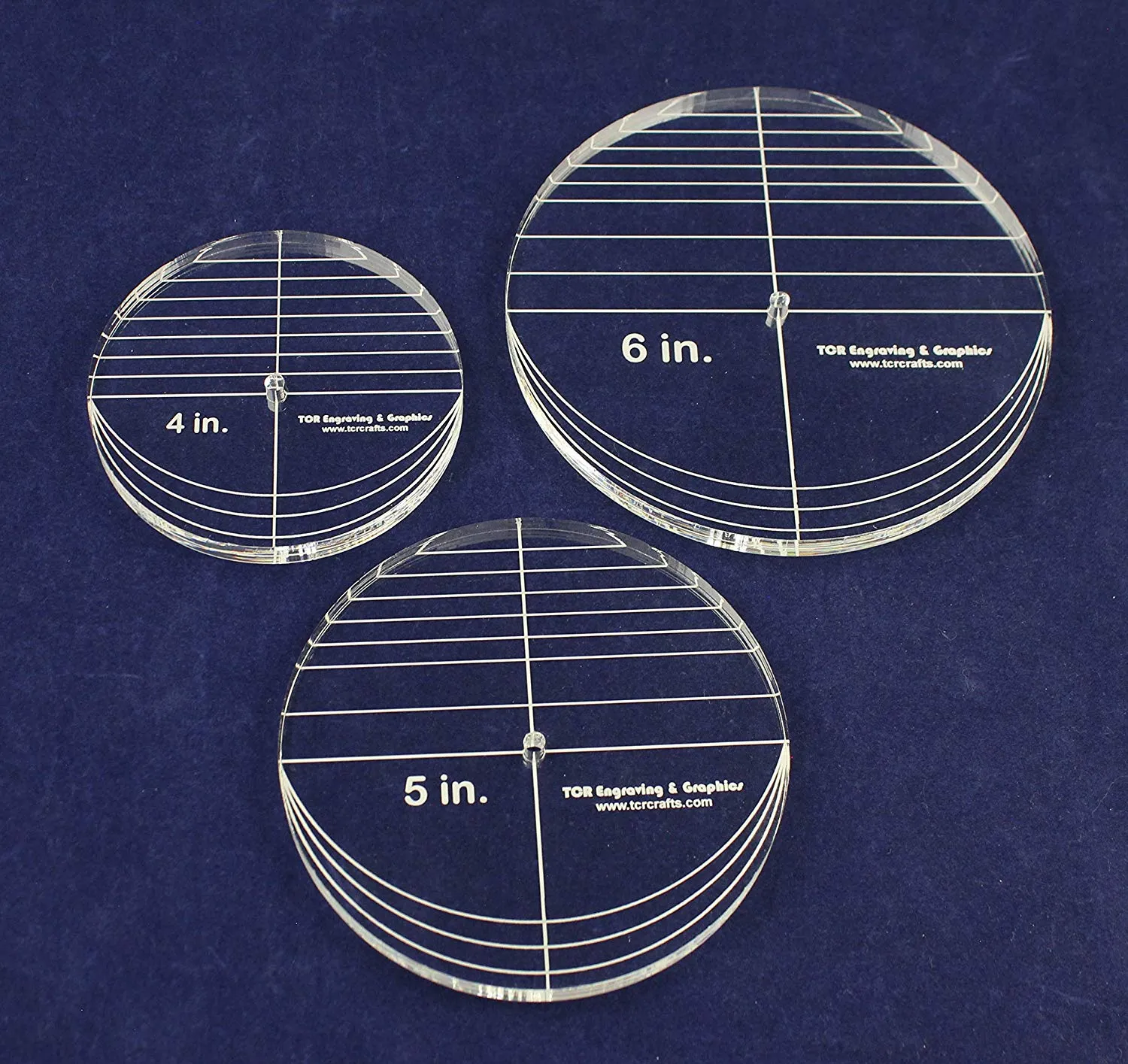 3 Piece Circle Set - No Seam 4",5",6" 3/8" Thick - Long Arm -Multi Use