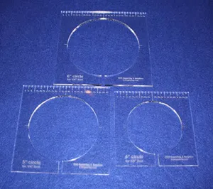 3 Piece Inside Circle Set W/rulers 1/4" Thick - Long Arm- For 1/4" Foot