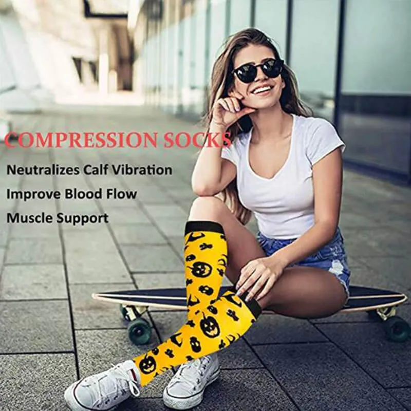 4-Pairs Halloween Stylish Compression Socks 20-30 mmHg for Man and Woman | ACTINPUT