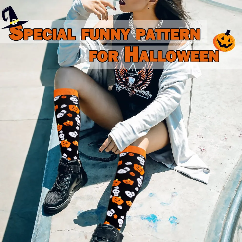 4-Pairs Halloween Stylish Compression Socks 20-30 mmHg for Man and Woman | ACTINPUT