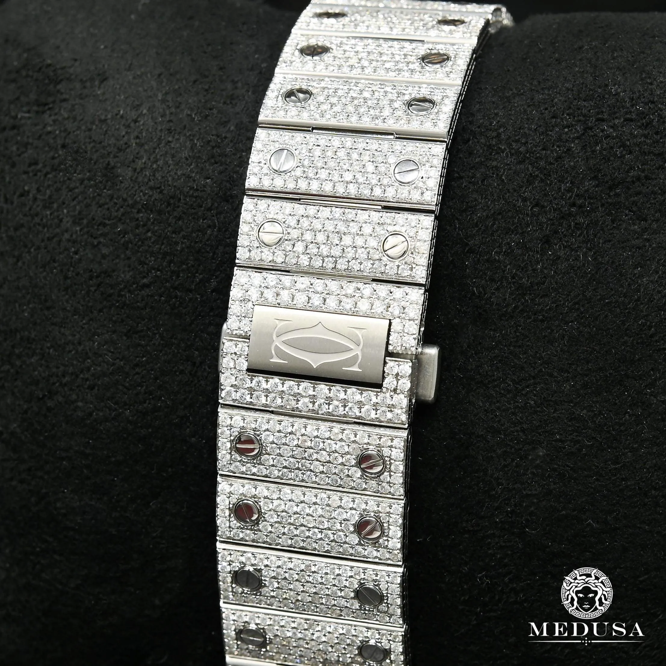 40mm C-Luxury-Watches Santos Skeleton - Full Iced