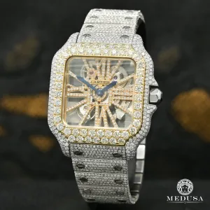 40mm C-Luxury-Watches Santos Skeleton - Full Iced