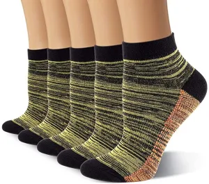 5-Pairs Cool Athletic Ankle Low Cut Compression Socks | Actinput