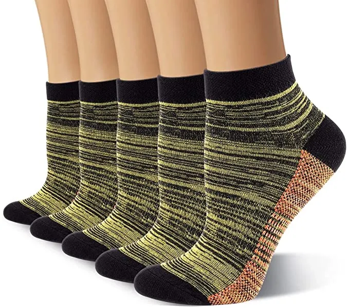 5-Pairs Cool Athletic Ankle Low Cut Compression Socks | Actinput