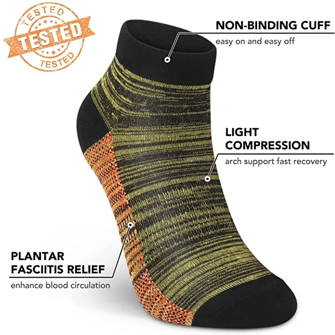 5-Pairs Cool Athletic Ankle Low Cut Compression Socks | Actinput