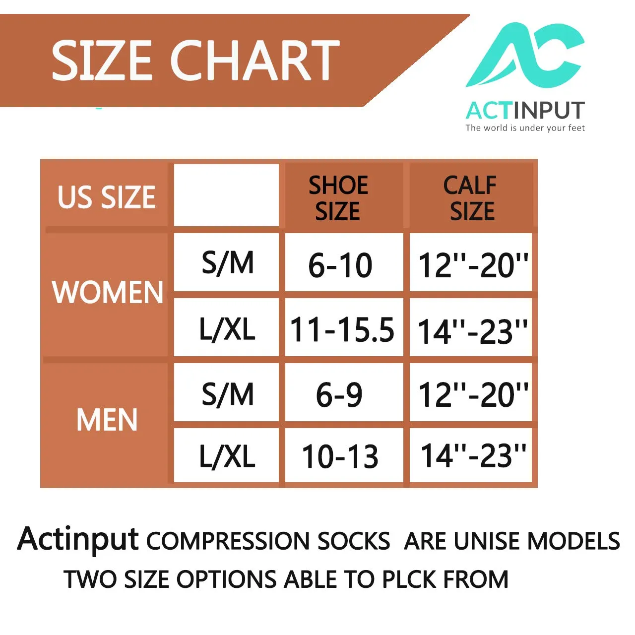 6-Pairs Gradient Change Compression Socks 20-30 mmHg for Man and Woman | ACTINPUT