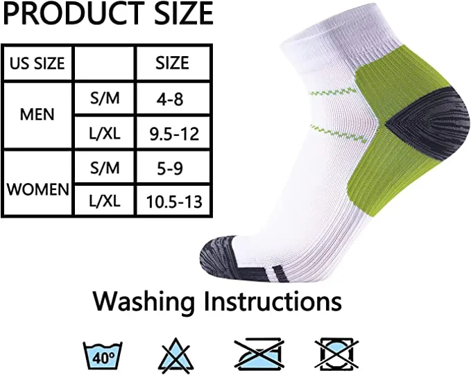 7-pairs Athlete-Plantar Fasciitis Support Low Cut Socks | Actinput