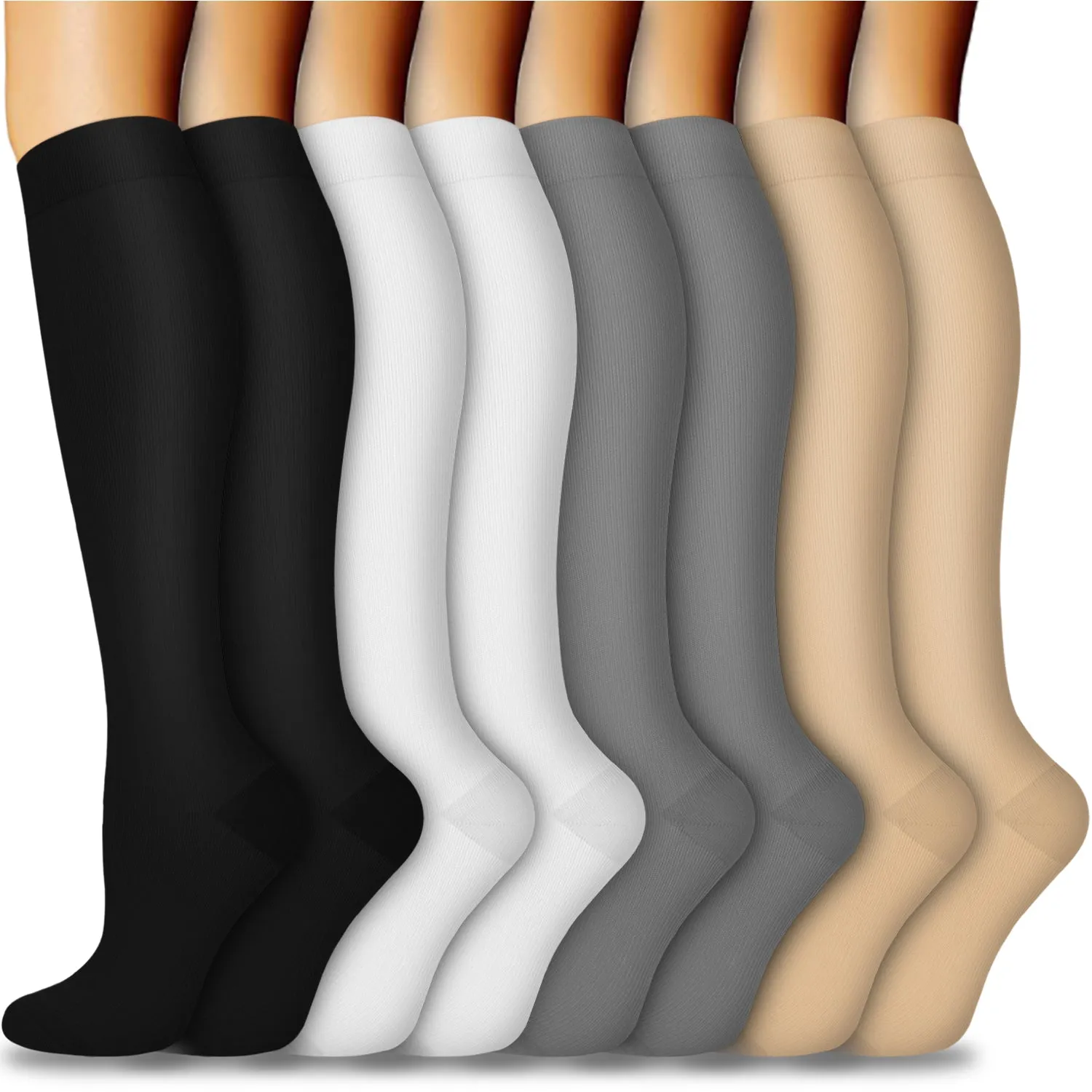 8-Pairs Compression Socks 15-20 MMhg for Man and Woman | ACTINPUT