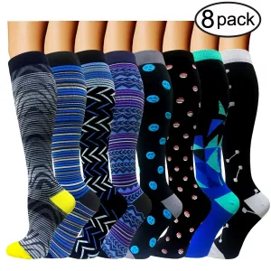 8-Pairs Compression Socks 20-30 mmHG Women & Men | Actinput