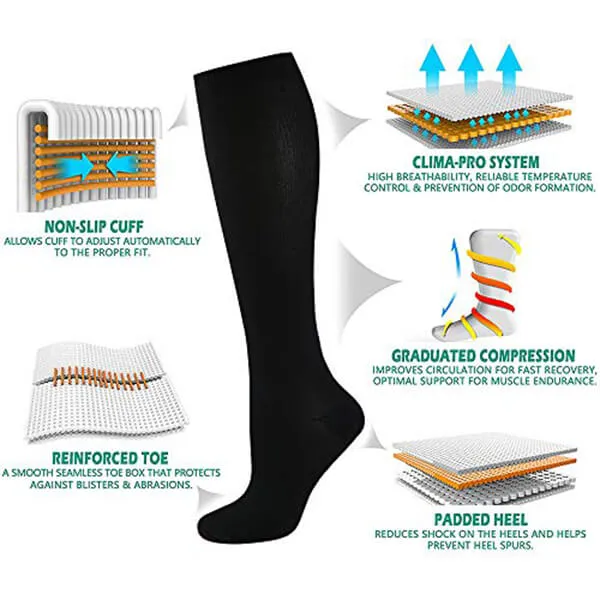 8-Pairs Cool Compression Socks 15-20 MMhg for Man and Woman | ACTINPUT