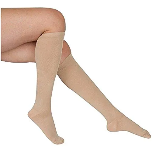 8-Pairs Knee-Length Nude Compression Socks（15-20 mmHG）I ACTINPUT