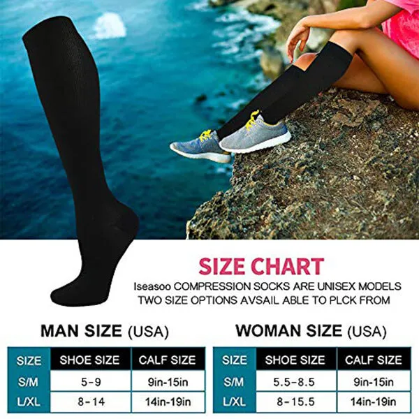 8-Pairs Solid Color Mix Compression Socks 15-20 mmHg for Man and Woman | ACTINPUT