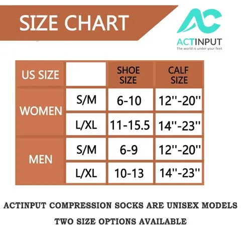 8-Pairs White Copper Compression Socks For Men & Women (15-20mmHG) | Actinput