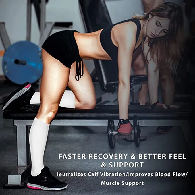 8-Pairs White Copper Compression Socks For Men & Women (15-20mmHG) | Actinput