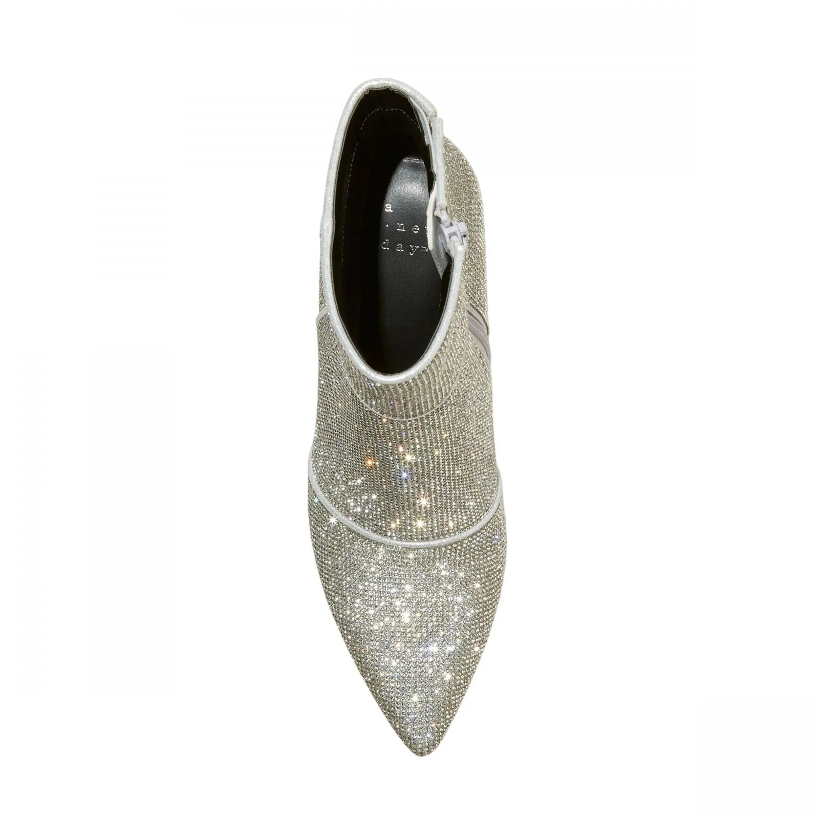 A New Day Womens Cailin Rhinestone Wide Width Ankle Boots Silver Gray 12W