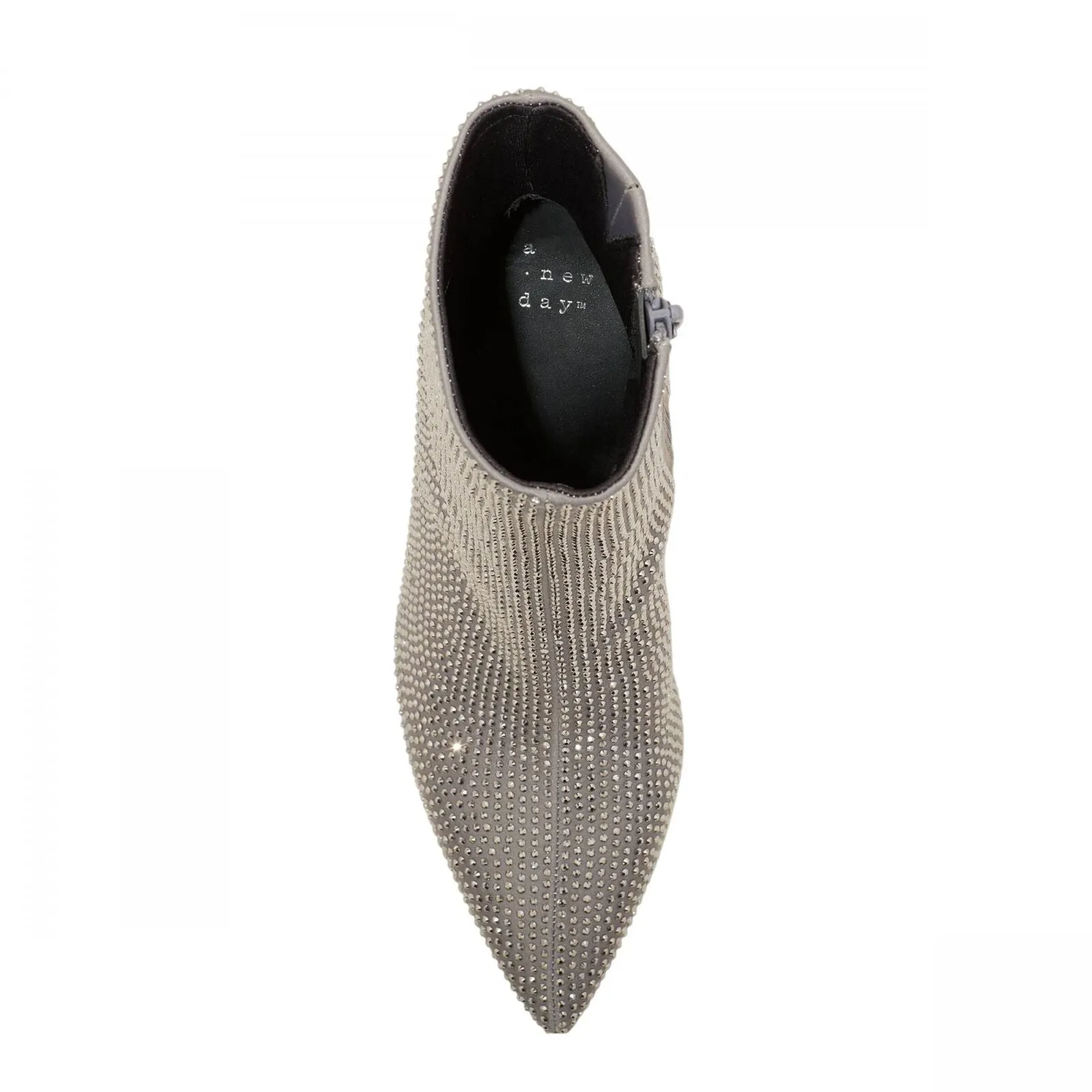 A New Day Womens Cassidy Rhinestone Ankle Boots 91636630 Silver Gray 11M