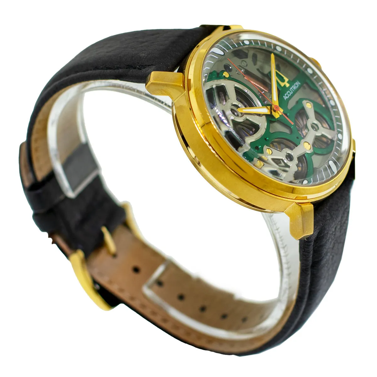 Accutron Electrostatic Spaceview 2020 18K Yellow Gold 43.5mm Sleek Silver Grey Skeleton Dial 2ES7A001