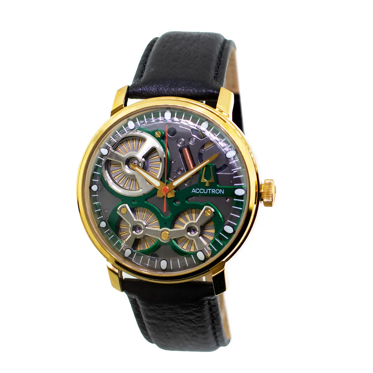Accutron Electrostatic Spaceview 2020 18K Yellow Gold 43.5mm Sleek Silver Grey Skeleton Dial 2ES7A001
