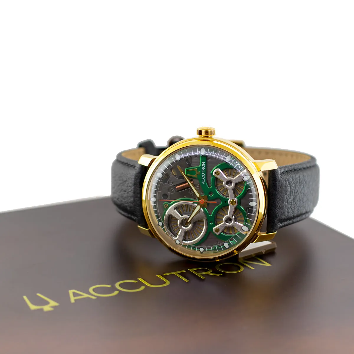 Accutron Electrostatic Spaceview 2020 18K Yellow Gold 43.5mm Sleek Silver Grey Skeleton Dial 2ES7A001