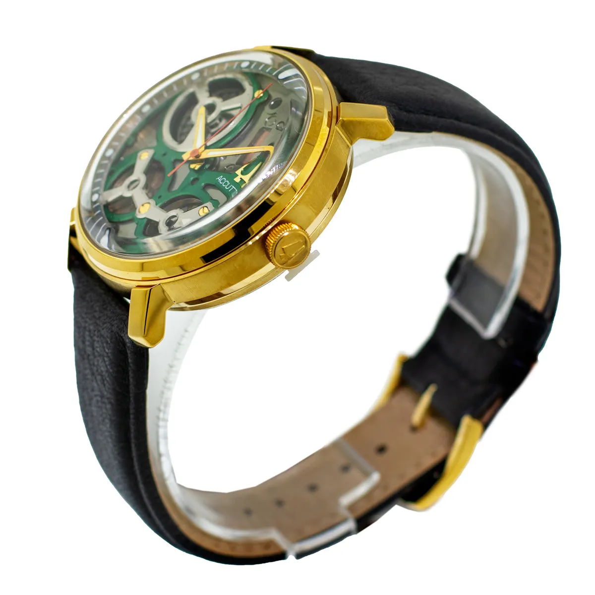 Accutron Electrostatic Spaceview 2020 18K Yellow Gold 43.5mm Sleek Silver Grey Skeleton Dial 2ES7A001