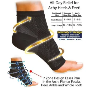 ACTINPUT Plantar Fasciitis Foot Compression Sock Sleeves with Cushioning - (3 Pairs)