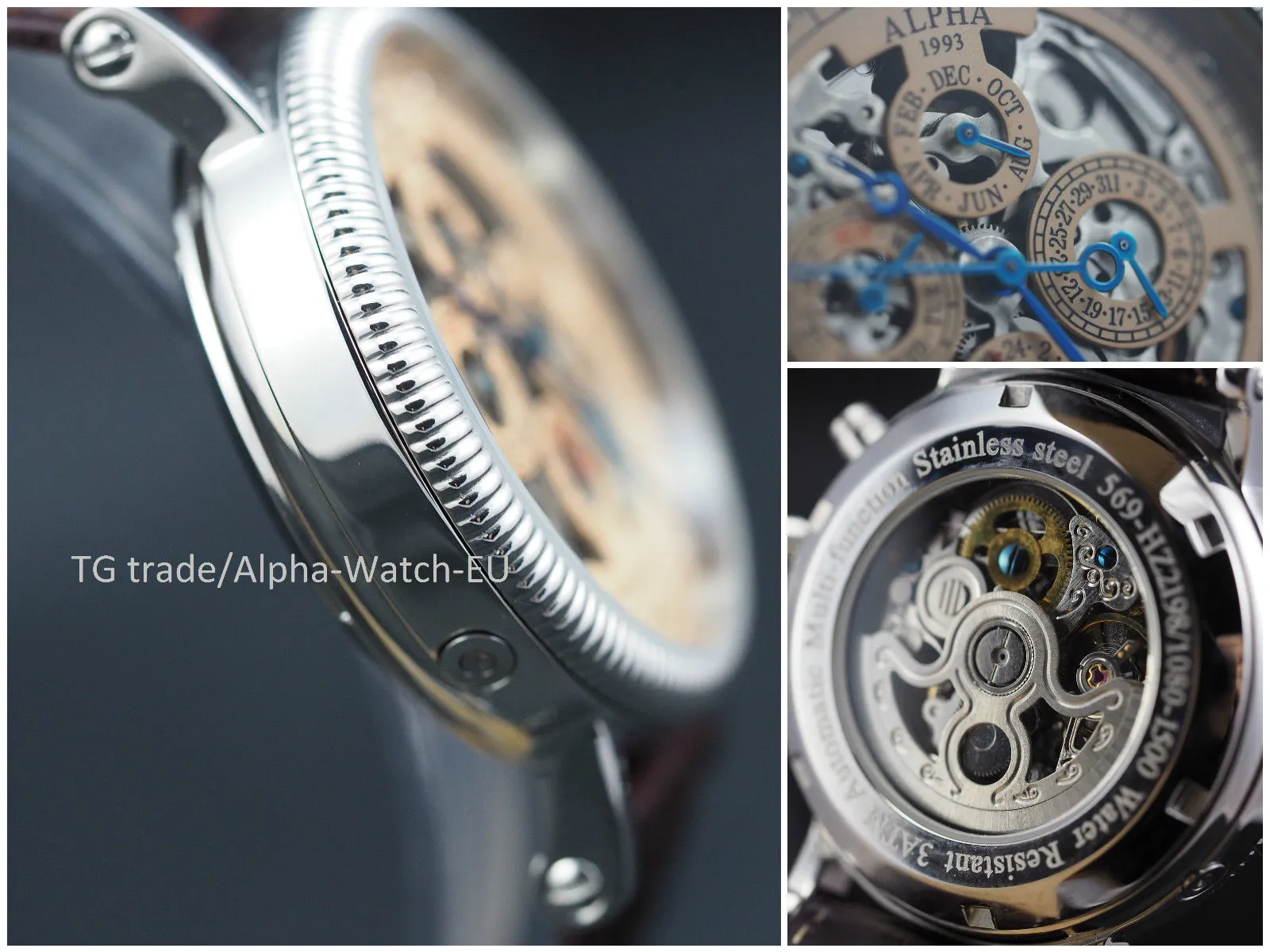 Alpha skeleton automatic watch