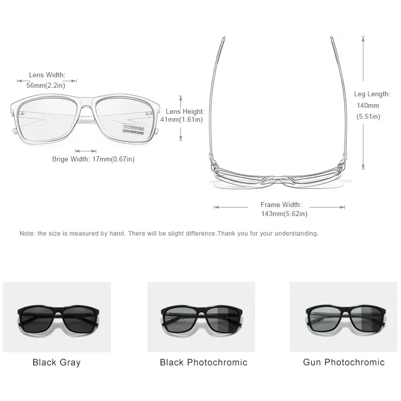 Aluminum Frame Polarized Photochromic Sunglasses for Men