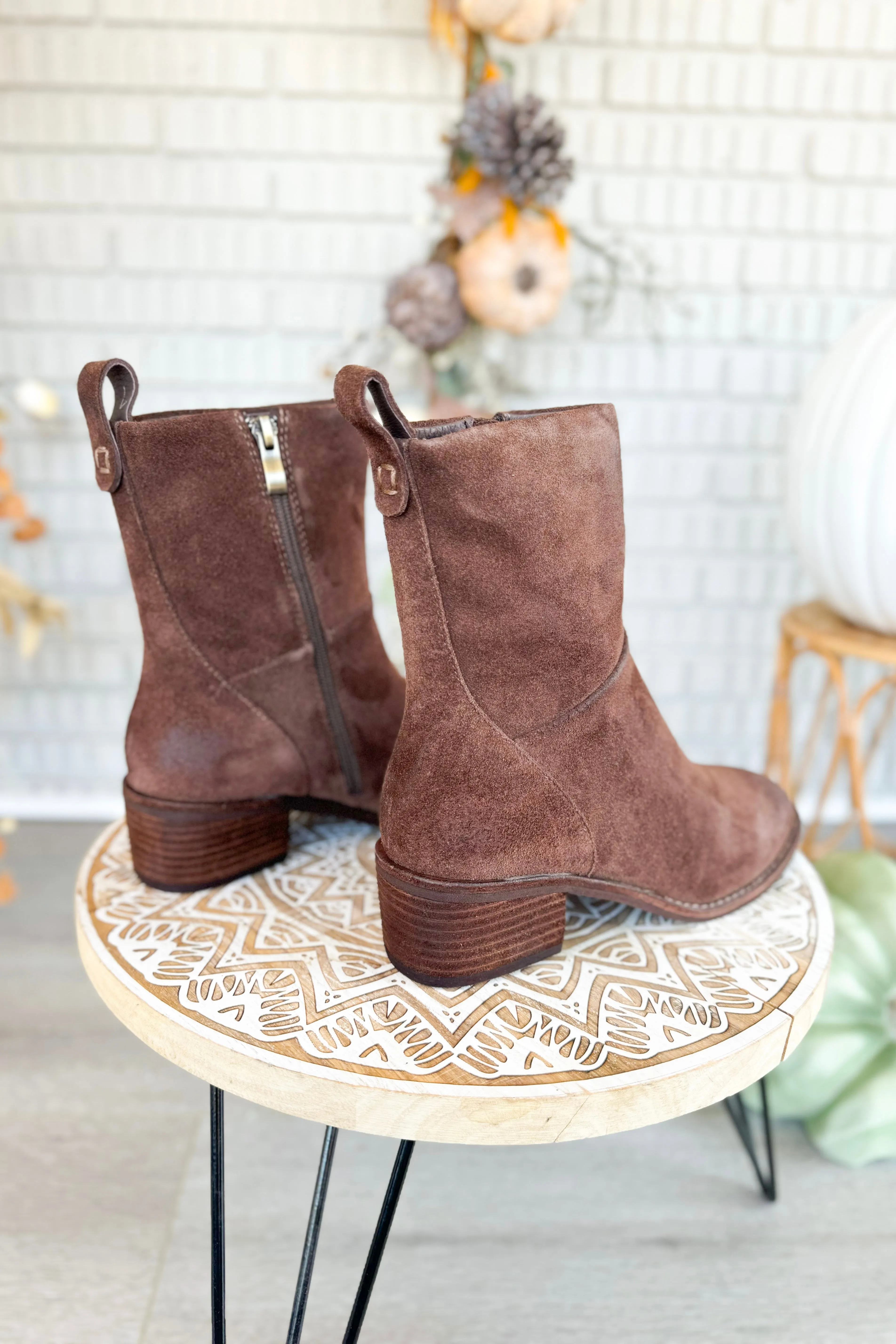 Antelope Omri Coffee Suede Heeled Bootie *Final Sale*