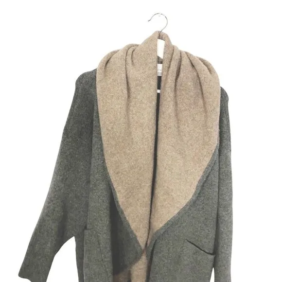 Anthropologie Hygge Cardigan 1X Two-Tone Gray Beige Heather Oversized OP1090548