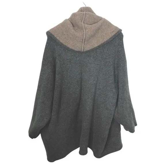 Anthropologie Hygge Cardigan 1X Two-Tone Gray Beige Heather Oversized OP1090548