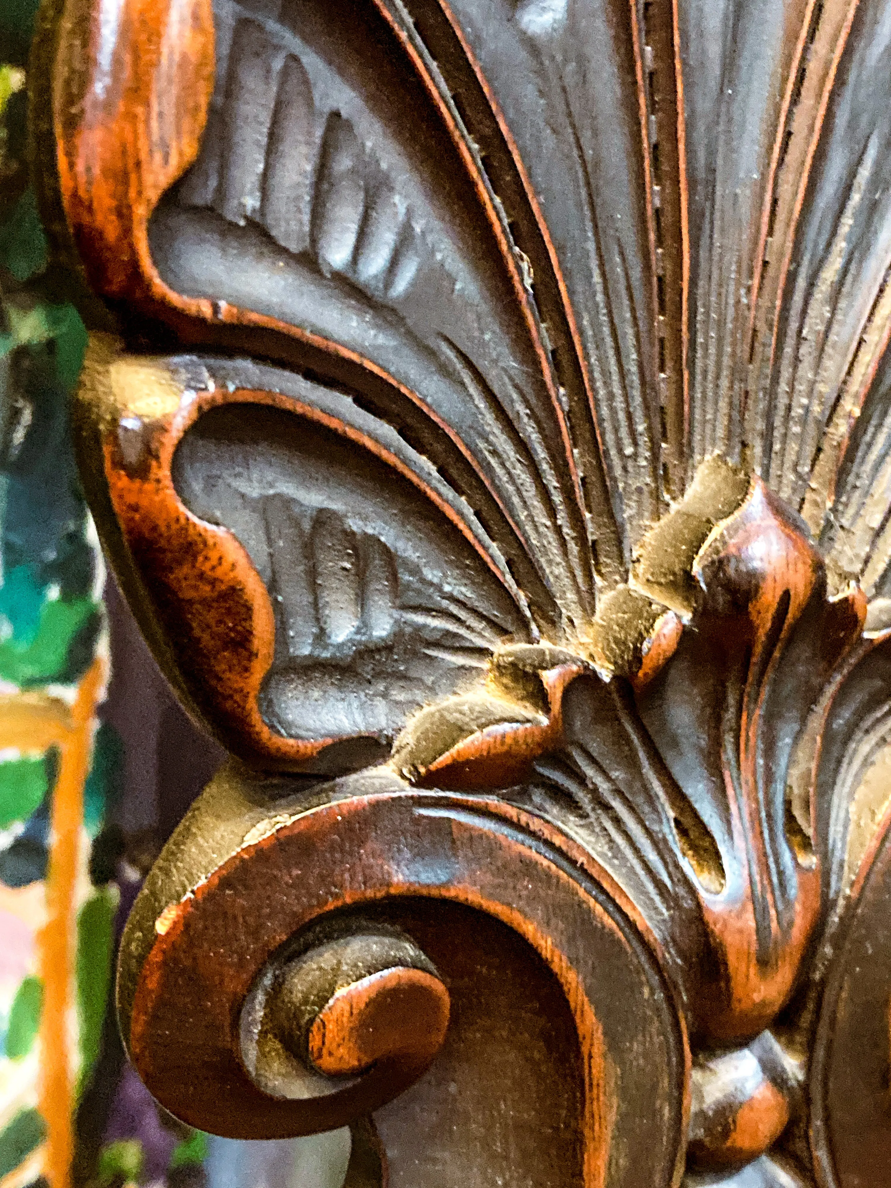 Antique 1900s Jacobean Style Carved Walnut Wood Upholstered Throne Chair