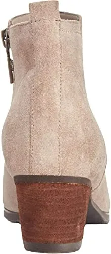 Aqua College Womens Isla Suede Block Heel Ankle Boots Taupe 9.5 Medium (B,M)