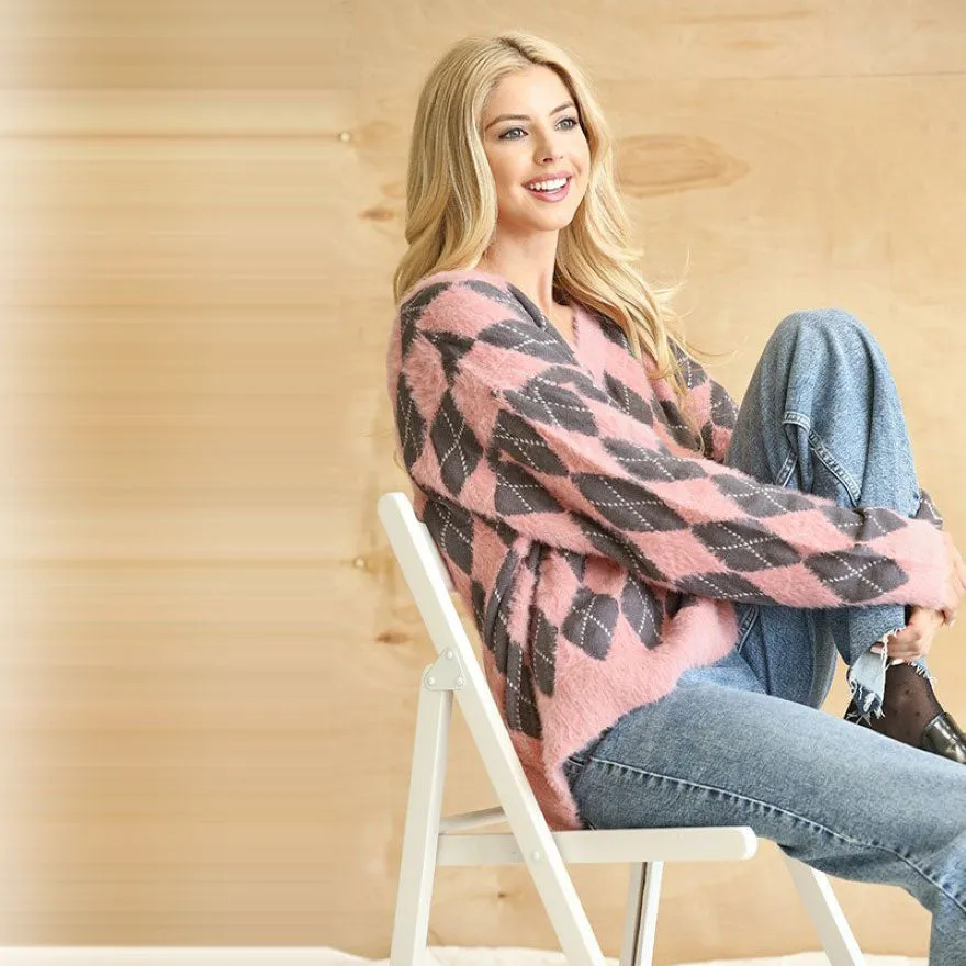 Argyle Vneck Sweater