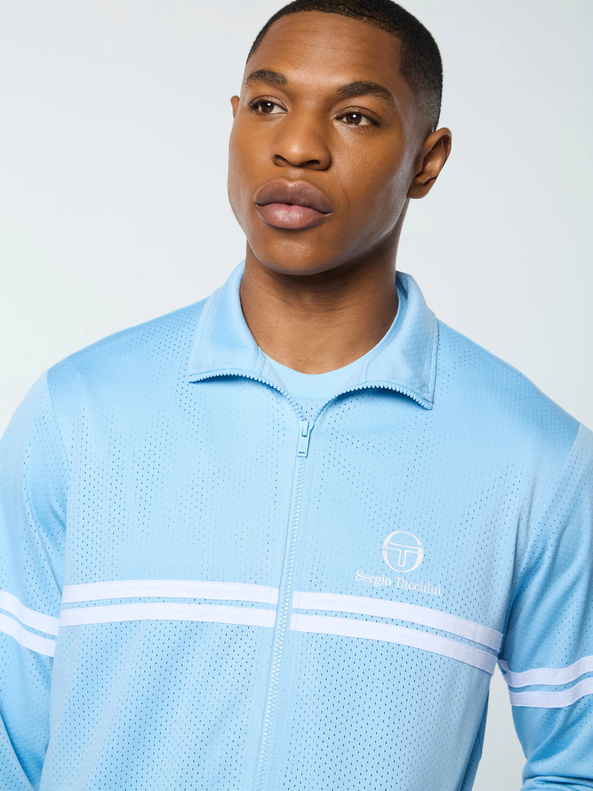 Arturo Mesh Track Jacket- Dutch Canal/ White