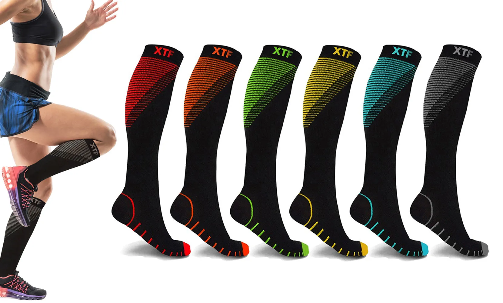 Athletic Graduated Compression Socks (6-Pairs)