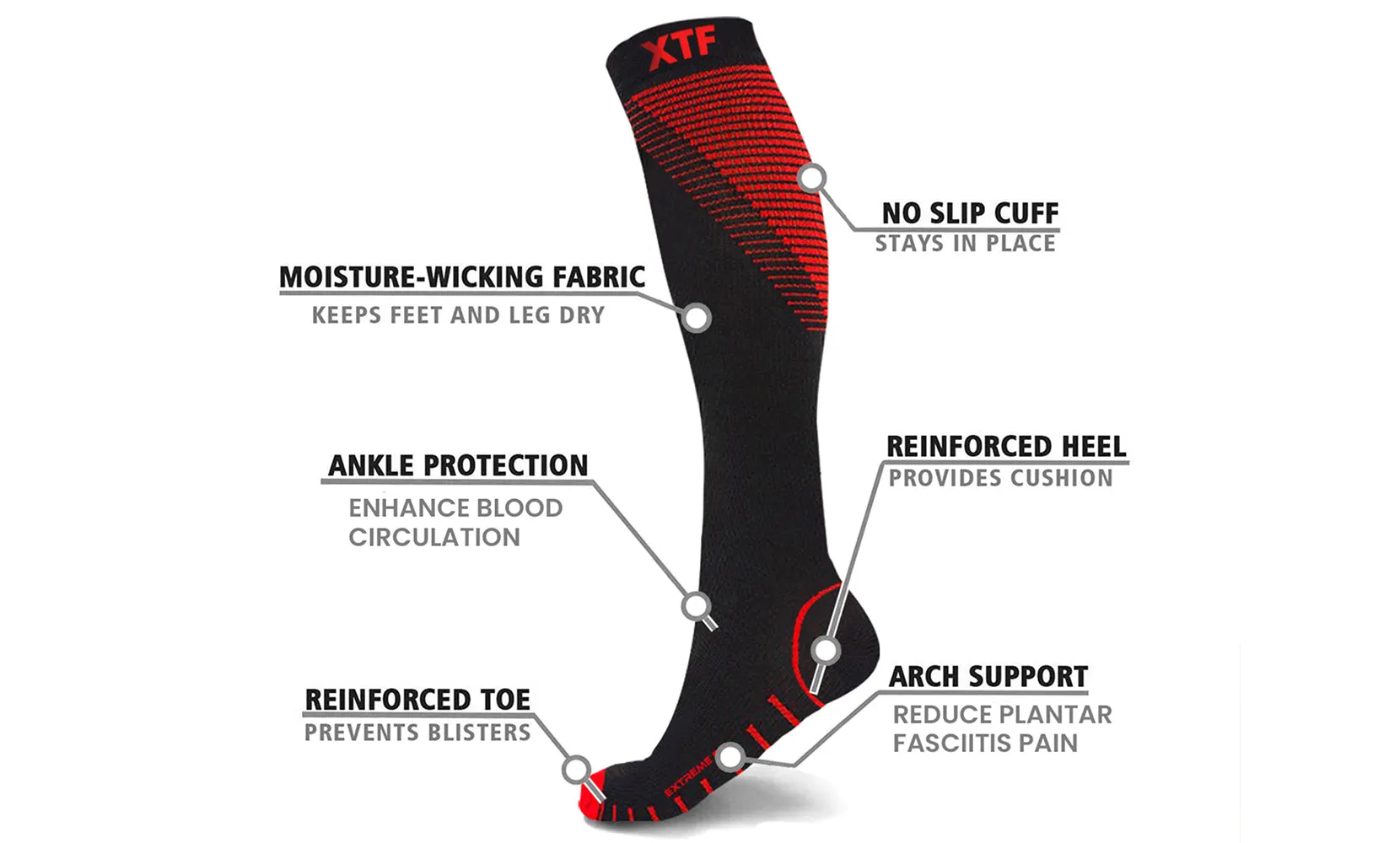 Athletic Graduated Compression Socks (6-Pairs)